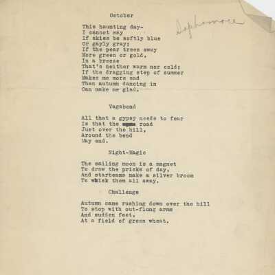 Catherine Crossan Poetry, 1934