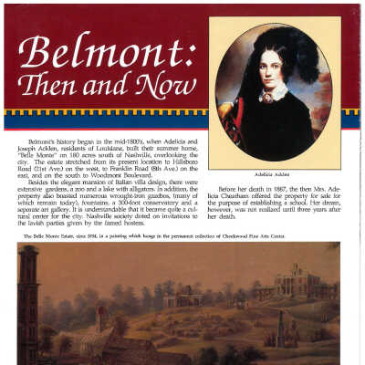 "Belmont, Then and Now" Brochure