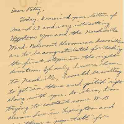 Letter to Patty Chadwell from Marilyn Bass '44, 1951