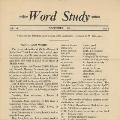 Word Study