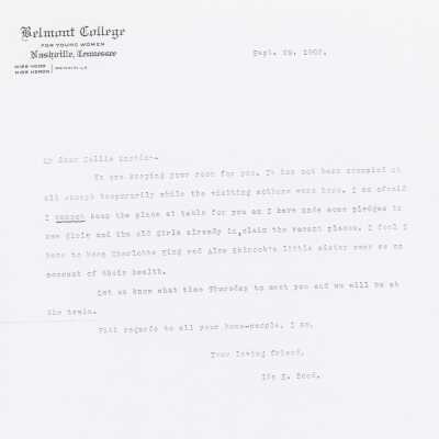 Letter from Miss Ida Hood, 1903