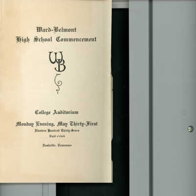 Ward-Belmont High School Commencement Program 1937