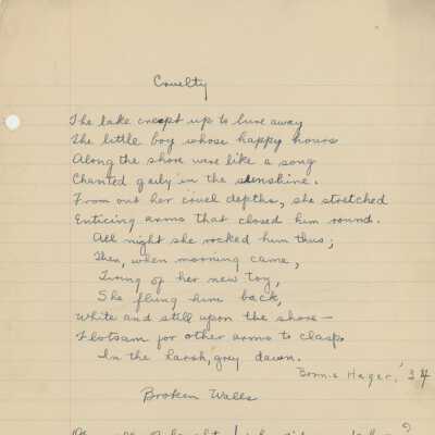Bonnie Hager Poetry, 1934