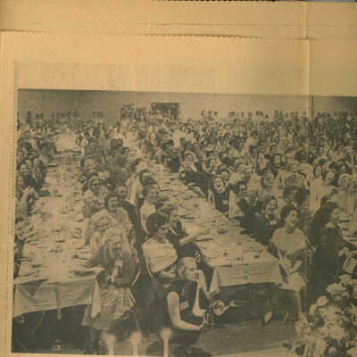 Newspaper clipping: "W-B Belles Mix Tears and Cheers"