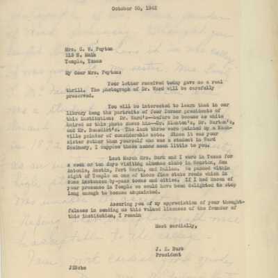 J. E. Burk Letter, 1942