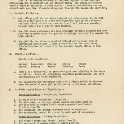 Revised Citizenship Rating Policy