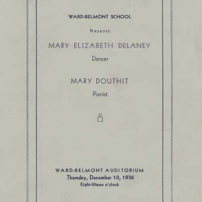 Mary Elizabeth Delaney & Mary Douthit 1936 Recital Program (Ward-Belmont)