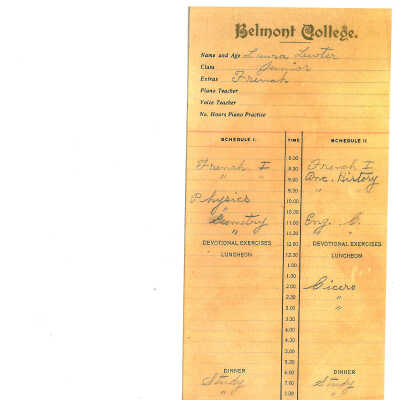 Laura Lewter Schedule 1906