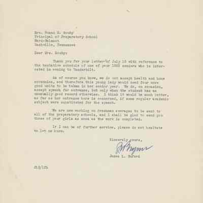 Letter to Susan Souby from Vanderbilt, 1951