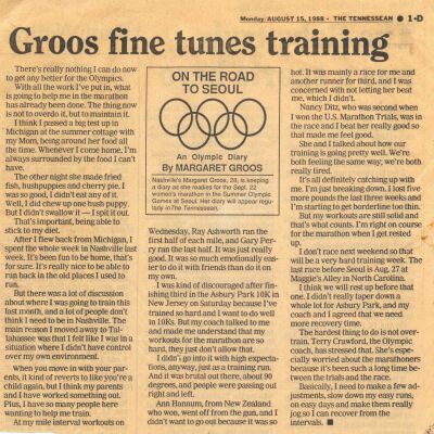 Groos fine tunes training, August 15, 1988
