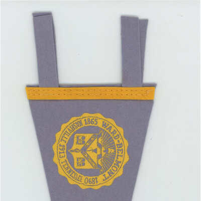Ward-Belmont Felt Pennant in faded blue and yellow