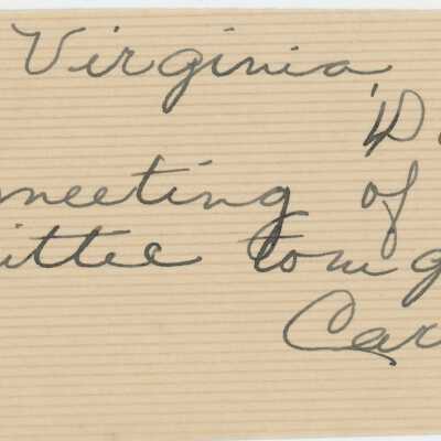 Letter to Virginia Richey