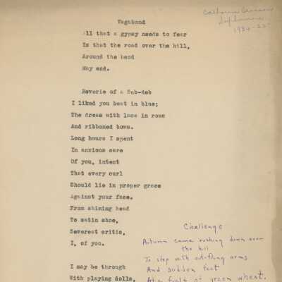 Catherine Crossan Poetry, 1934-35