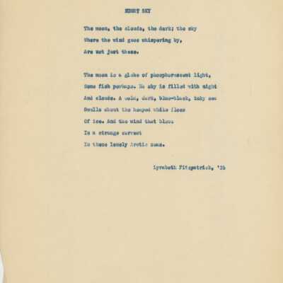 Lyrabeth Fitzpatrick Poetry, 1935