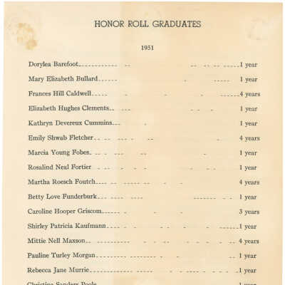 Program 2 back cover honor roll graduates