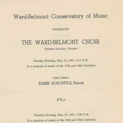 Ward-Belmont Choir Program, 1947