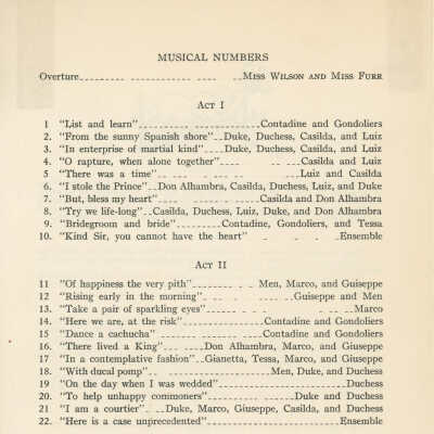 Musical numbers