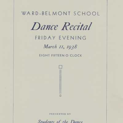 Ward-Belmont 1938 Dance Recital Program