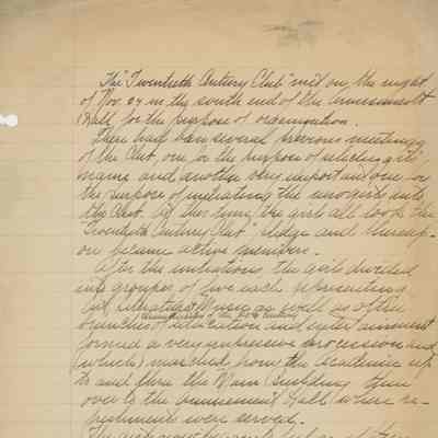 Twentieth Century Club - Minutes of Founding Meetings