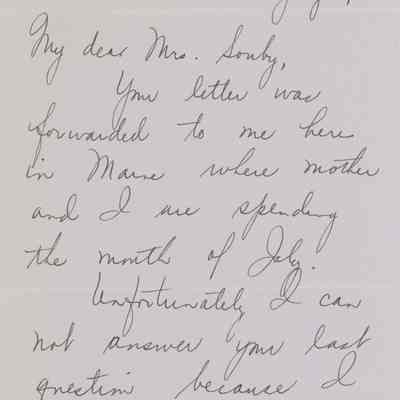 Letter to Susan Souby from Thekla Forsyth, 1951