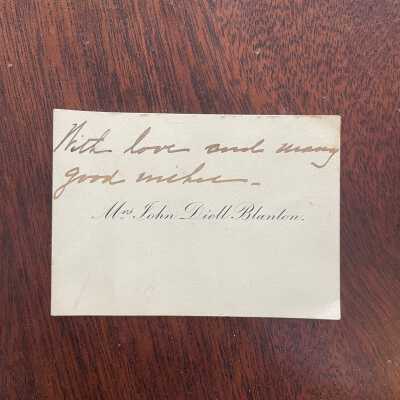 Mrs. John Diell Blanton Name Card