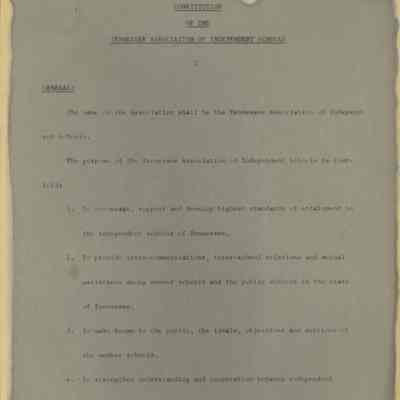 Constitution of the Tennessee Association of Independend Schools