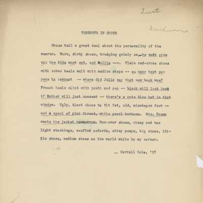 Carroll Cole Poetry, 1937