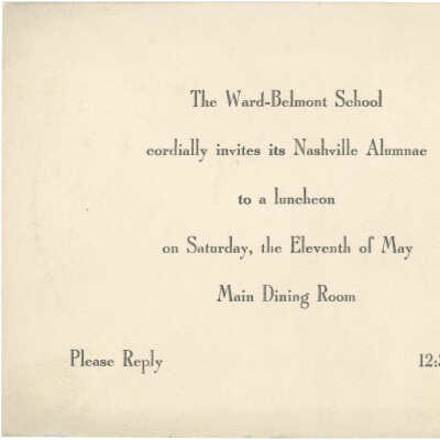 Ward-Belmont Nashville Alumnae Luncheon invitation