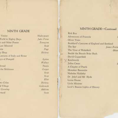Ninth Grade list of recommended books (titles and authors listed): Page 5