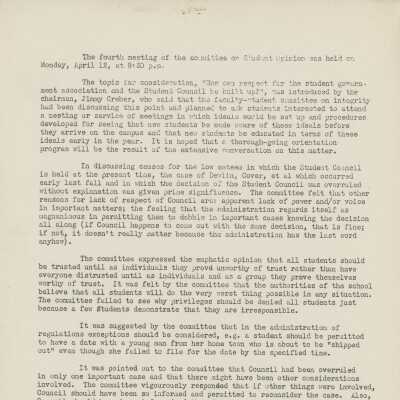 Student Opinion Committee Meeting Minutes