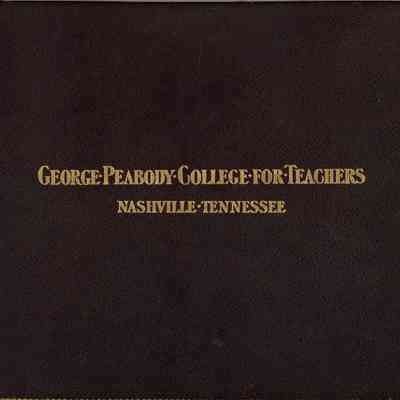 Diploma for Annie C. Allison from George Peabody College for Teachers, Nashville, Tennesee: Front cover of the 1920 diploma