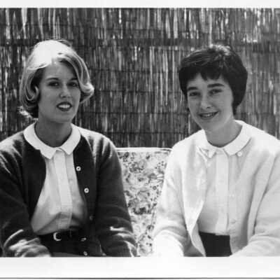 Junelle McGaw, sweetest, and Kathy Thweatt, most gracious for the class of 1964.