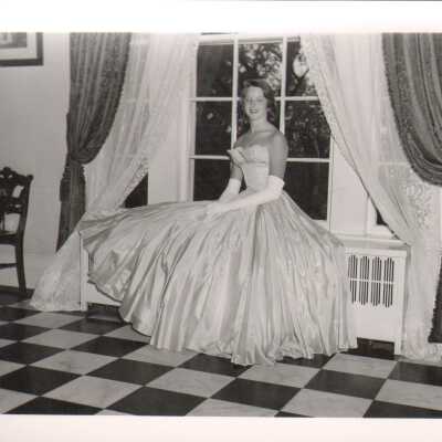 Student poses in Souby Hall, 1960s