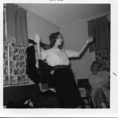 Students hanging out in the senior house in 1962.