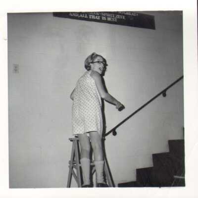 Student on a ladder, 1960s