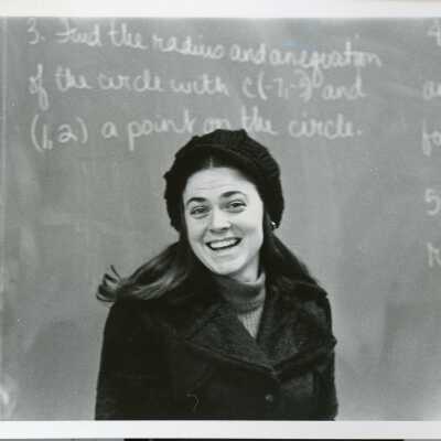 Math problems on chalkboard