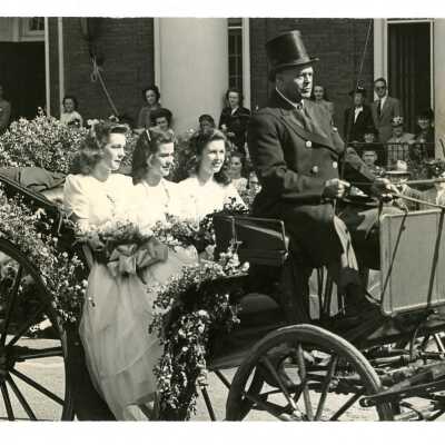 May Day Queen and Court in a Carriage Ride