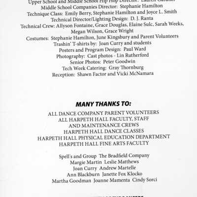 2008 dance concert program: Origsize: 5x7