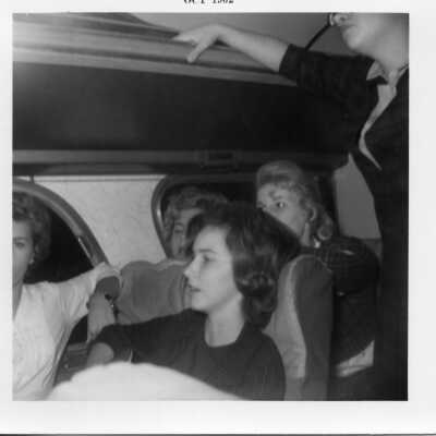 Students on bus in 1962.