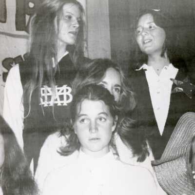 Students pose in costumes, 1970s