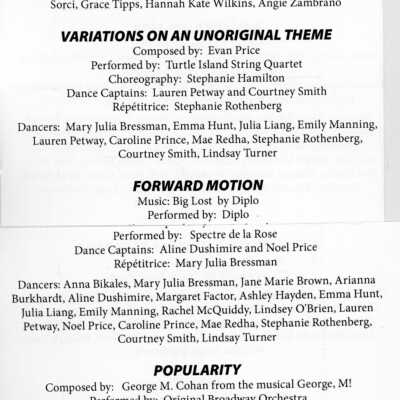 2008 dance concert program: Origsize: 5x7