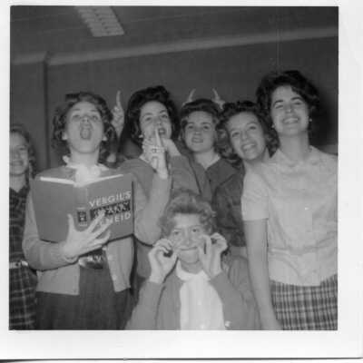 Students making silly faces in 1962.