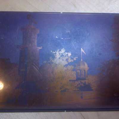 Tintype of water tower