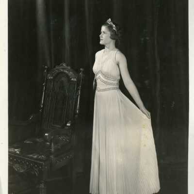 A Ward-Belmont Actress Posing as Roman Royalty (Side View)