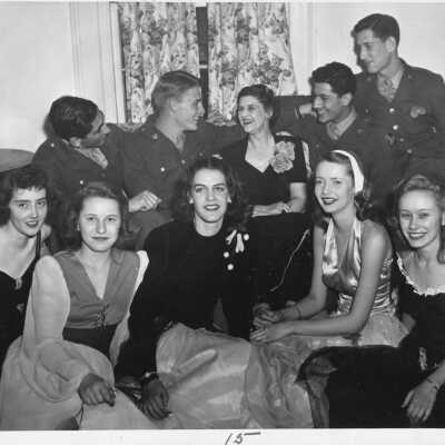 Group scene at a party.