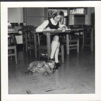 Student in a classroom, 1969
