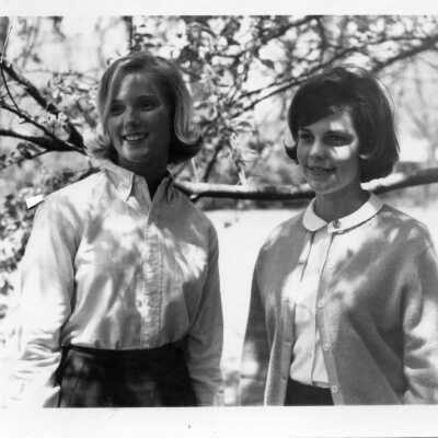 Nancy Beasley, Most in Love, and Jane Hindman, Most Casual for the class of 1964.