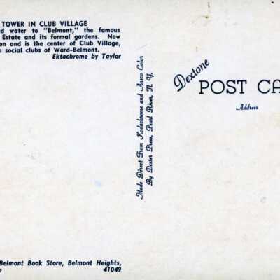 back of Bell Tower post card