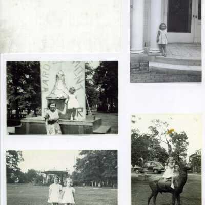 Four photos featuring a young Patty Delony