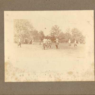 Students playing basketball